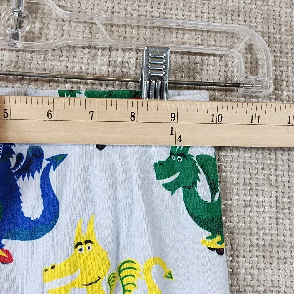 Hanna Andersson Dragons Pajama Set Kids 8 Light Blue Stretch Knit Organic Cotton